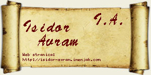 Isidor Avram vizit kartica